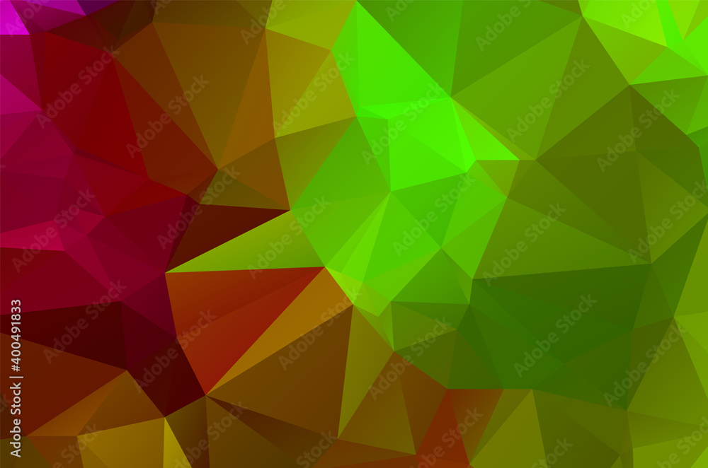 Obraz premium Green vivid abstract geometric background, vector from polygons triangle, mosaic