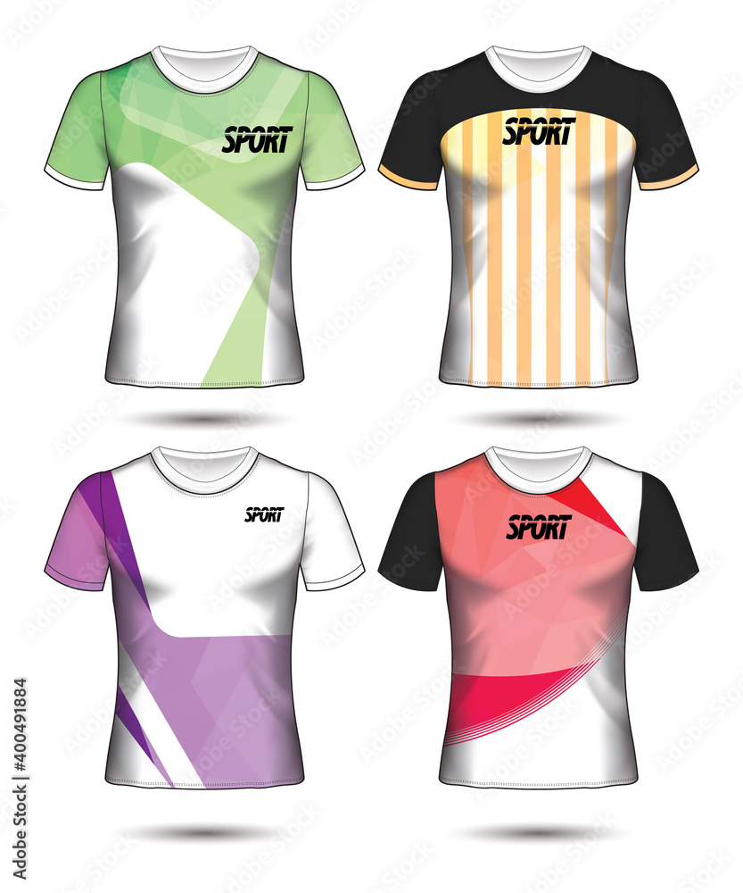 Set of soccer or football jersey template t-shirt style, Design your football club vector illustration Set of soccer or football jersey template t-shirt style, Design your football club vector illustration