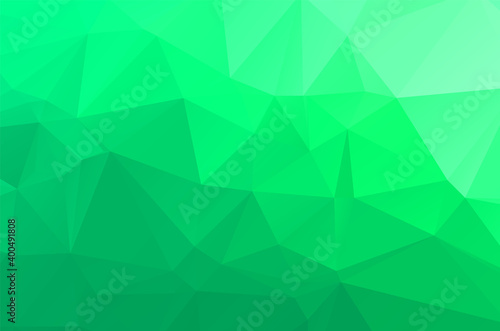 Green vivid abstract geometric background, vector from polygons triangle, mosaic