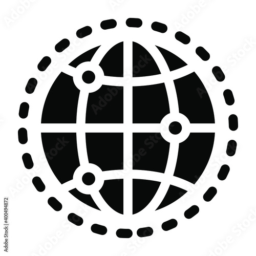 
Nodes on global depicting global network icon
