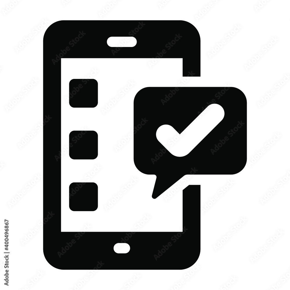 Mobile checked message, solid icon of verified chat
Mobile checked message, solid icon of verified chat