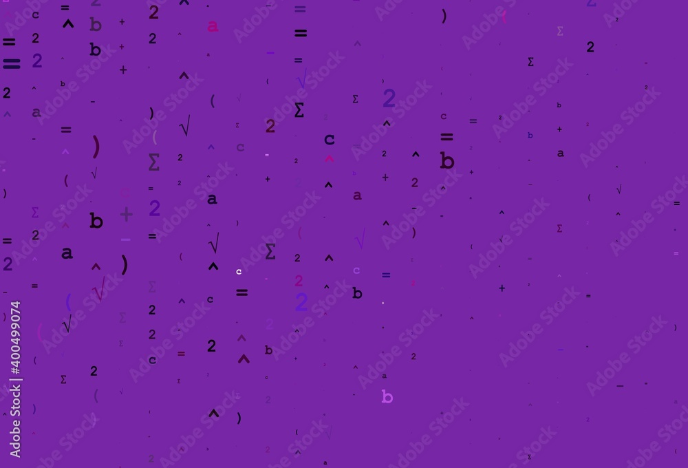 Light Pink, Blue vector background with Digit symbols.