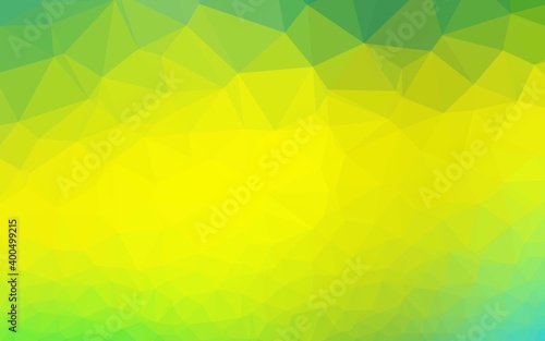 Light Green  Yellow vector polygonal template.