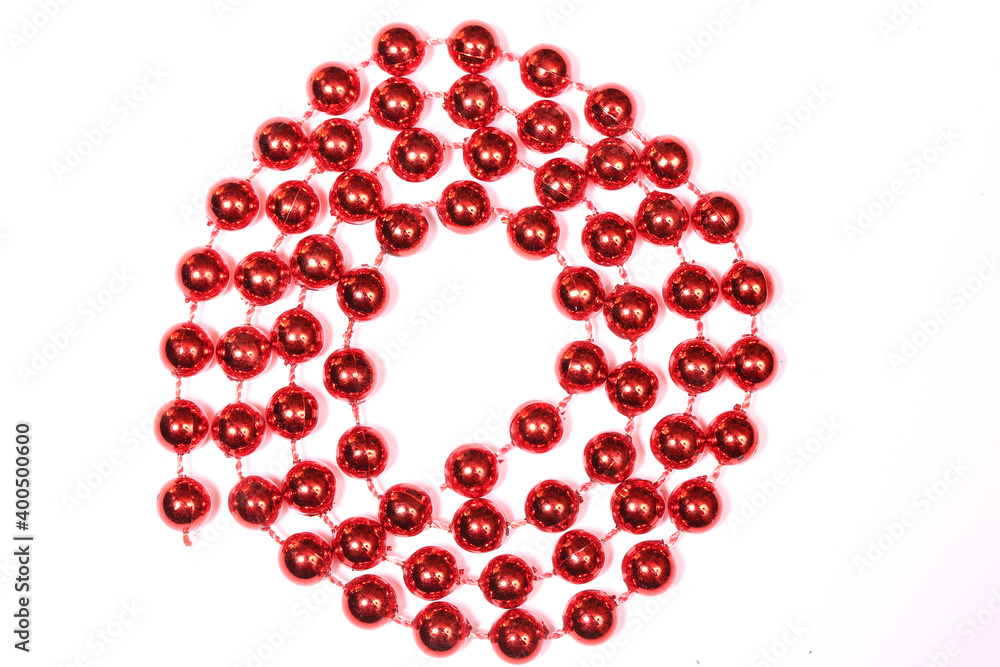 Red garlands on white background Red garlands on white background