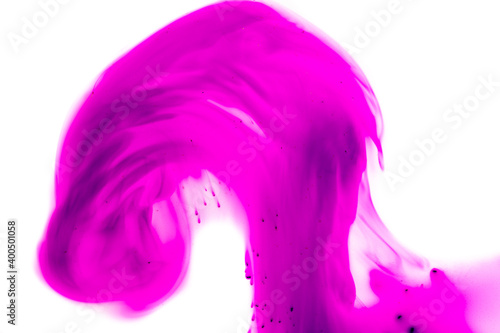Spots of red potassium permanganate on a white background.