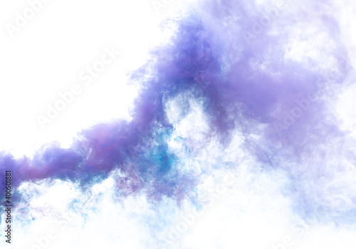 Blue and pink smoke isolated on a white