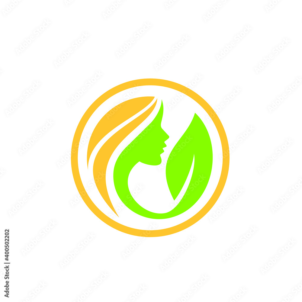 Naklejka premium women face side logo