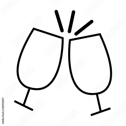 Vector illustration of champagne glasses. New Year, Christmas holiday celebration concept icon. © Elnur