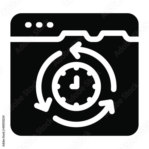 
Solid design of Web page speed test icon.

