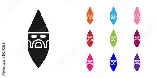 Black Wizard warlock icon isolated on white background. Set icons colorful. Vector.