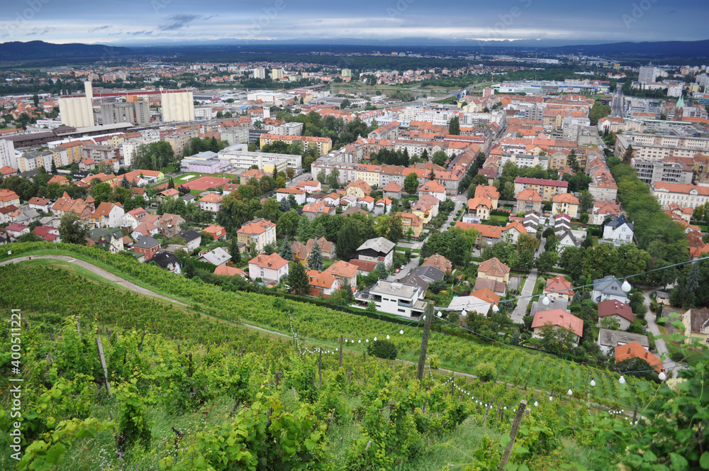 Aerial Panoramic View of Maribor, Slovenia