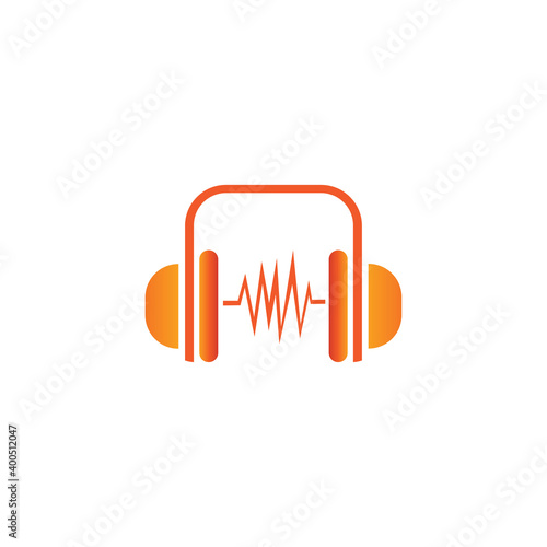 Hearing aid music icon vector illustration color design