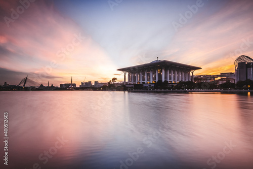 Tuanku Mizan Zainal Abidin Mosque also known as Iron Mosque during sunrise