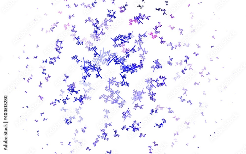 Light Blue, Red vector doodle layout with branches. Light Blue, Red vector doodle layout with branches.