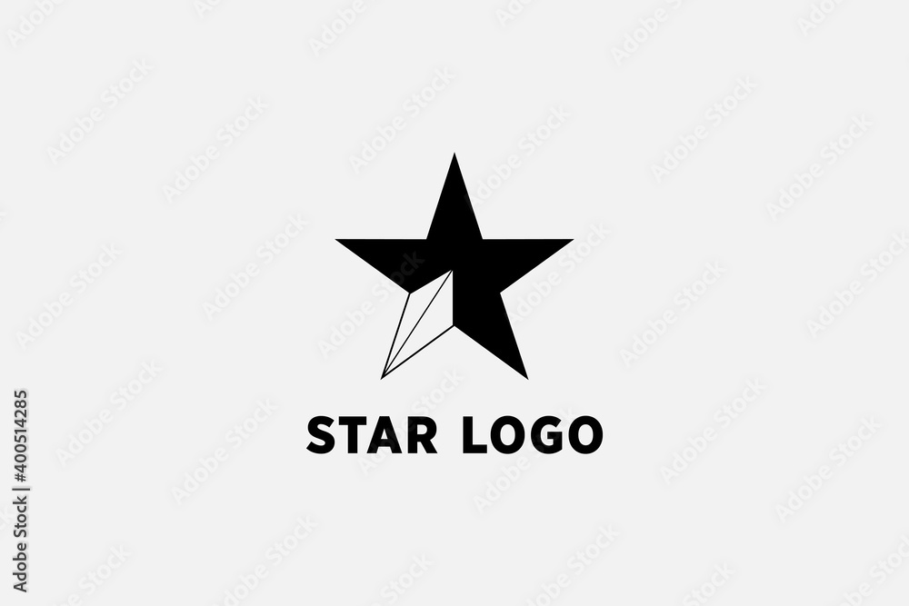 Star Logo. Simple Geometric Star isolated on White Background. Flat Vector Logo Design. Star Logo. Simple Geometric Star isolated on White Background. Flat Vector Logo Design.