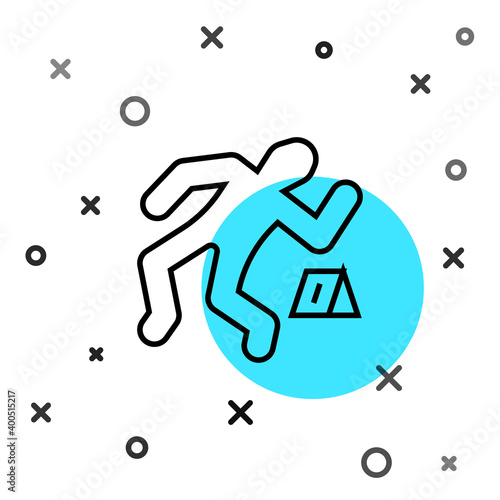 Black line Crime scene icon isolated on white background. Random dynamic shapes. Vector.