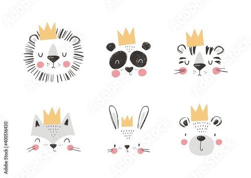 Cute simple animal portraits