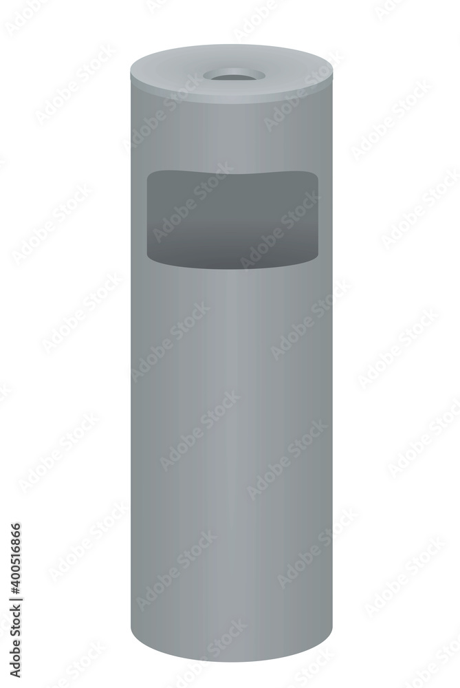 Metal standing outdoor ashtray. vector Metal standing outdoor ashtray. vector