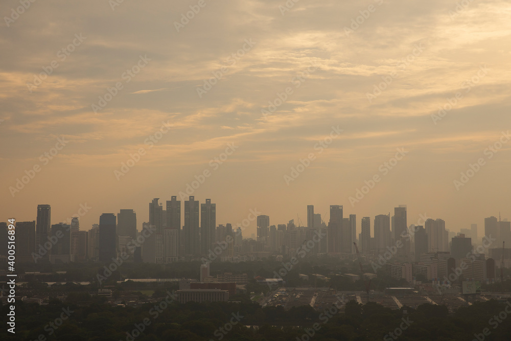 都市風景バンコクの朝