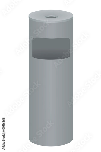 Metal standing outdoor ashtray. vector