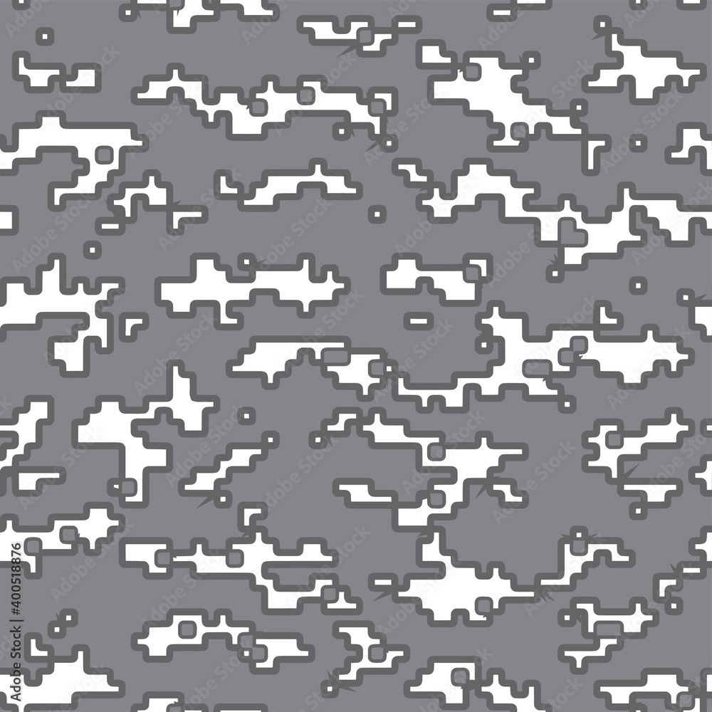 Seamless modern halftone camouflage pattern for decor and textile. Black and gray dotted design for textile fabric printing and wallpaper. Army model design for fashion and home design.