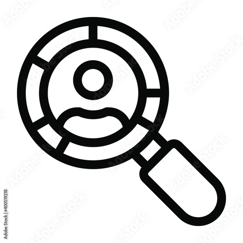 Hr dept hiring concept, solid icon of user find 