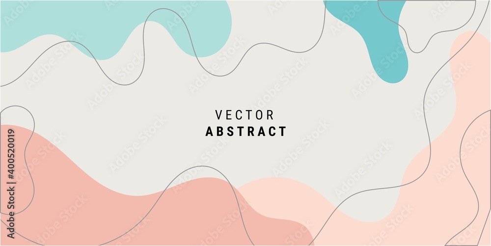 abstract background in minimal trendy style with art shapes, line and copy space for text. Design template for social media and websites