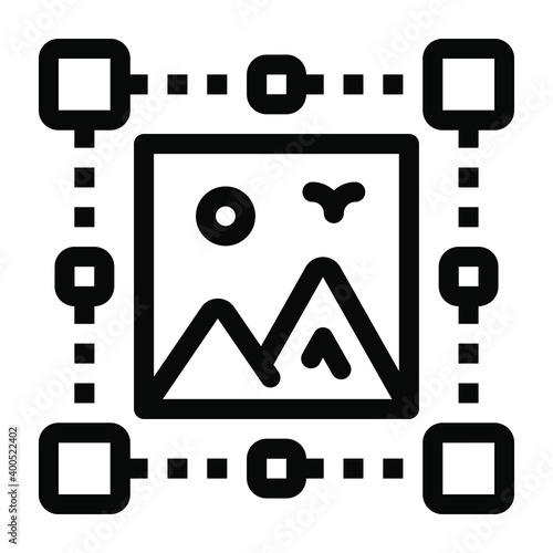 
Picture editing tool, solid icon of image crop 
