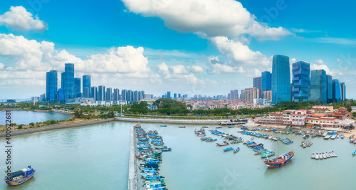 Scenery of urban CBD in Xiamen City, Fujian Province, China