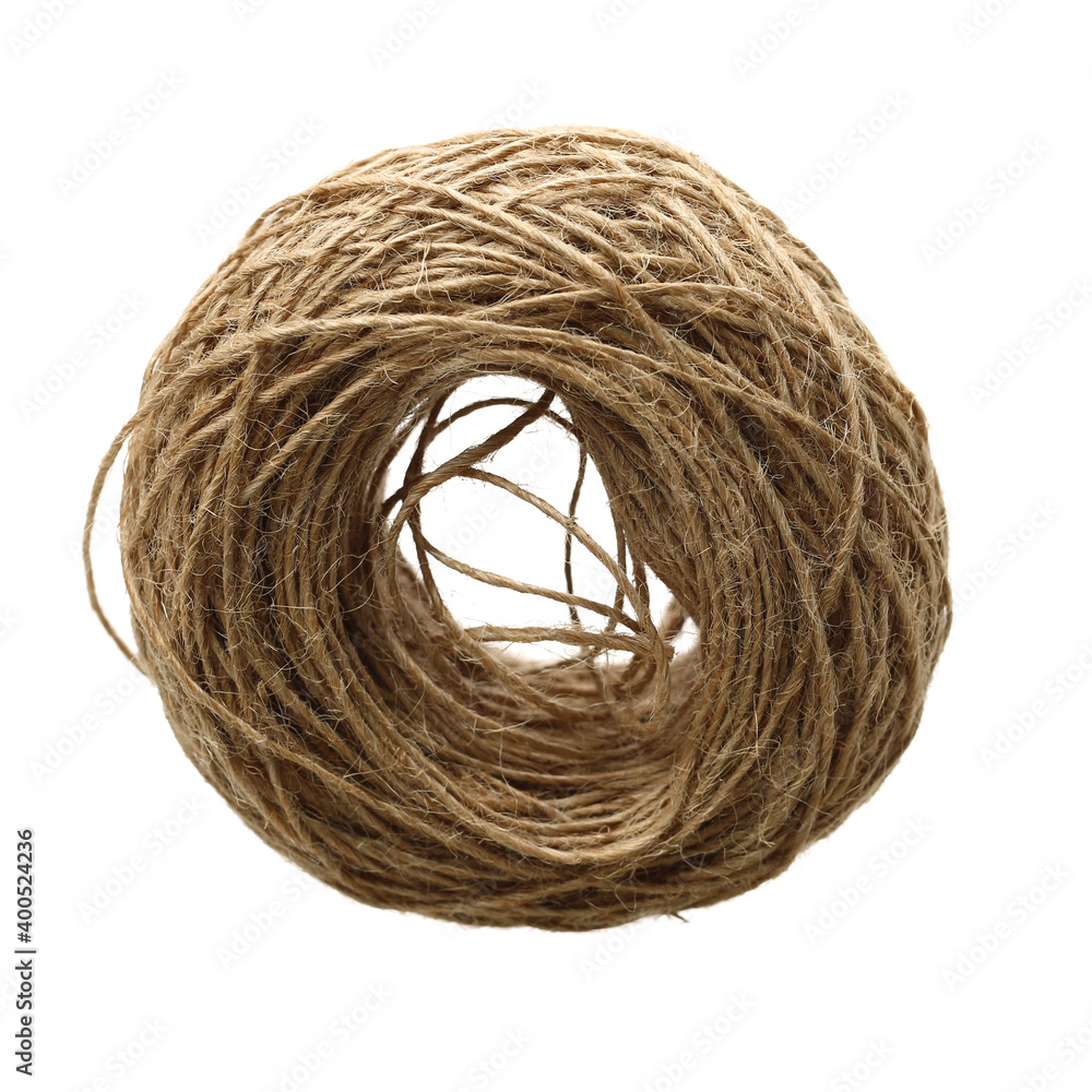 Hemp rope on white background Hemp rope on white background