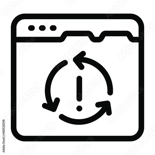 
Online refreshing website, solid icon of web syncing 

