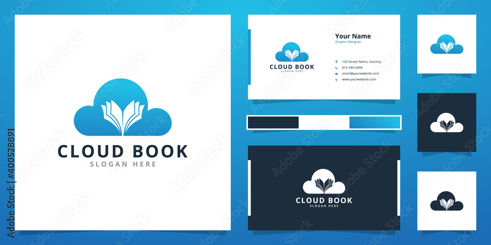 cloud book negative space logo design cloud book negative space logo design