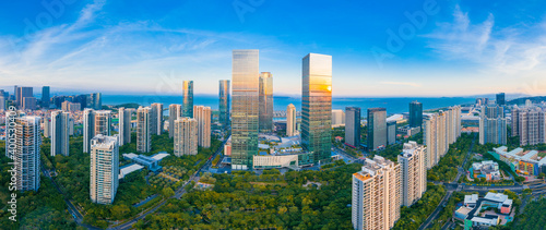 Canvas Print Scenery of urban CBD in Xiamen City, Fujian Province, China