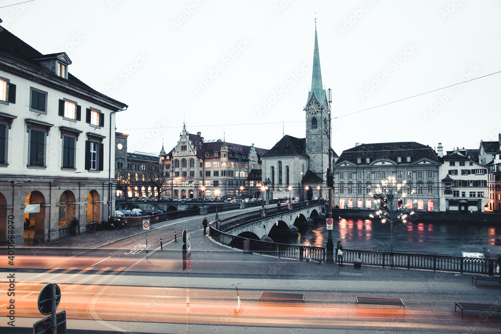 Naklejka premium The Fraumünster Church located in Zurich, Switerland