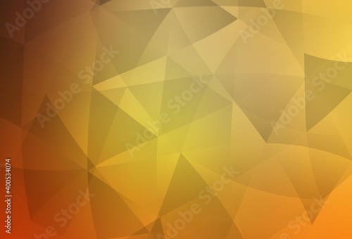 Light Orange vector abstract polygonal background.