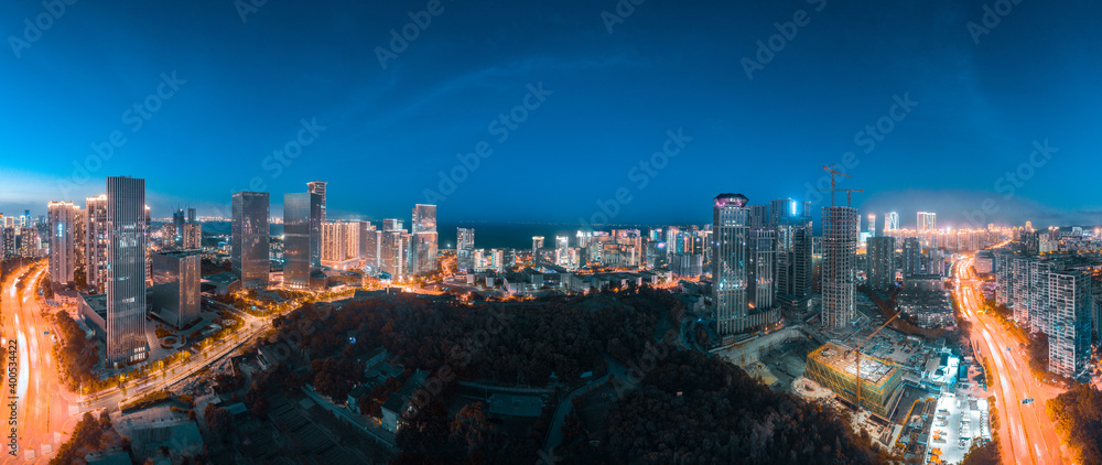 Night view of Xiamen City, Fujian Province, China