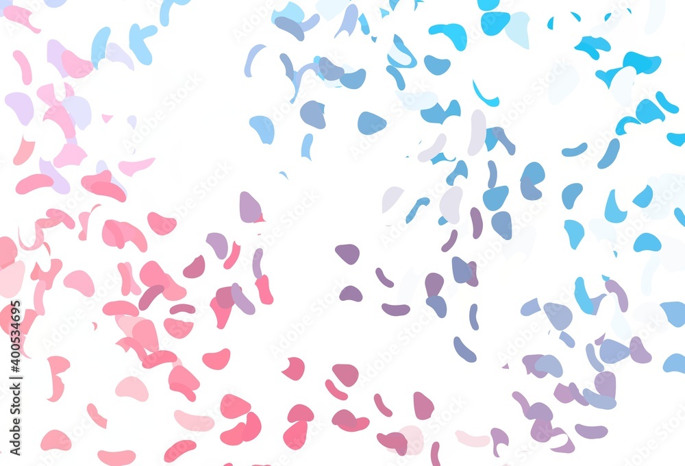 Light blue, red vector template with memphis shapes.