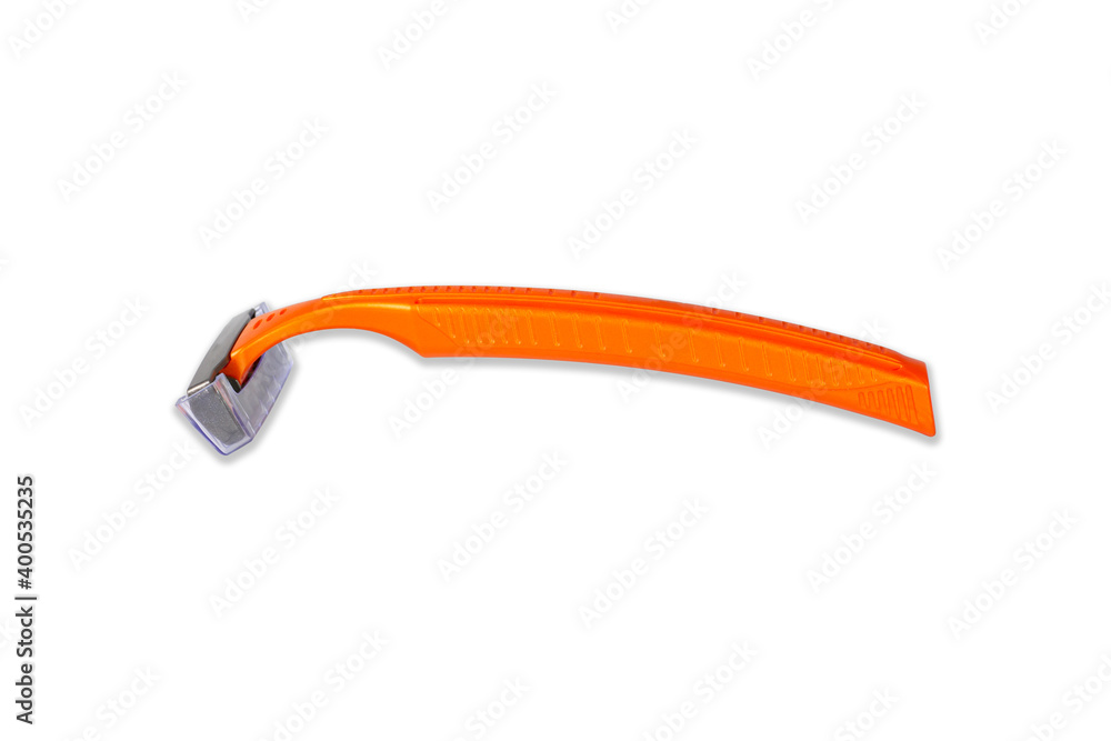 Orange razor isolated on white background. clipping path Orange razor isolated on white background. clipping path