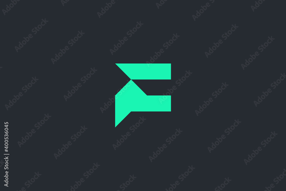 Minimal Modern Abstract Letter F Dark Background Logo Template Minimal Modern Abstract Letter F Dark Background Logo Template