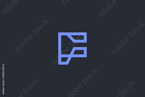 Minimal Modern Abstract Letter F Dark Background Logo Template