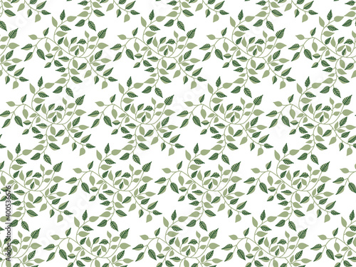 Vector seamless pattern. Abstract drawing with plant elements on a white background. Vivid colors in pictures. Hand drawn. Use for printing prints on fabrics, wallpapers and more.