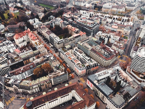 Aerial photo of Zurich, Switerland by drone