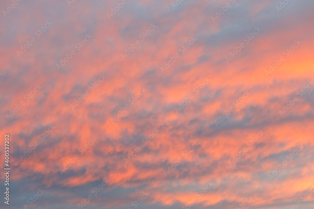 Beautiful pastel sunset sky and clouds