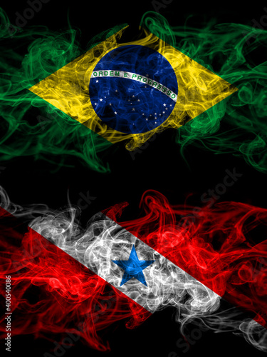 Brazil  Brazilian vs Brazil  Brazilian  Para smoky mystic flags placed side by side. Thick colored silky abstract smoke flags.