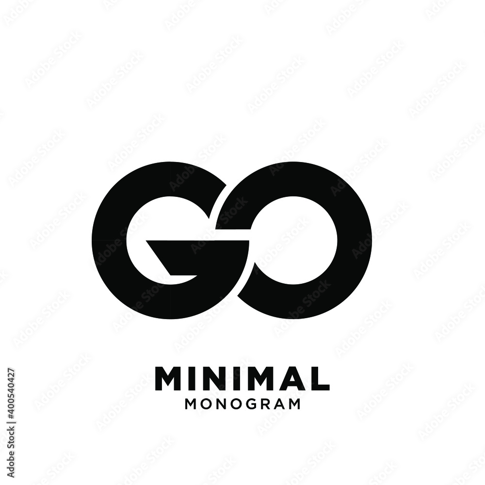 minimal initial letter go simple vector design isolated background minimal initial letter go simple vector design isolated background
