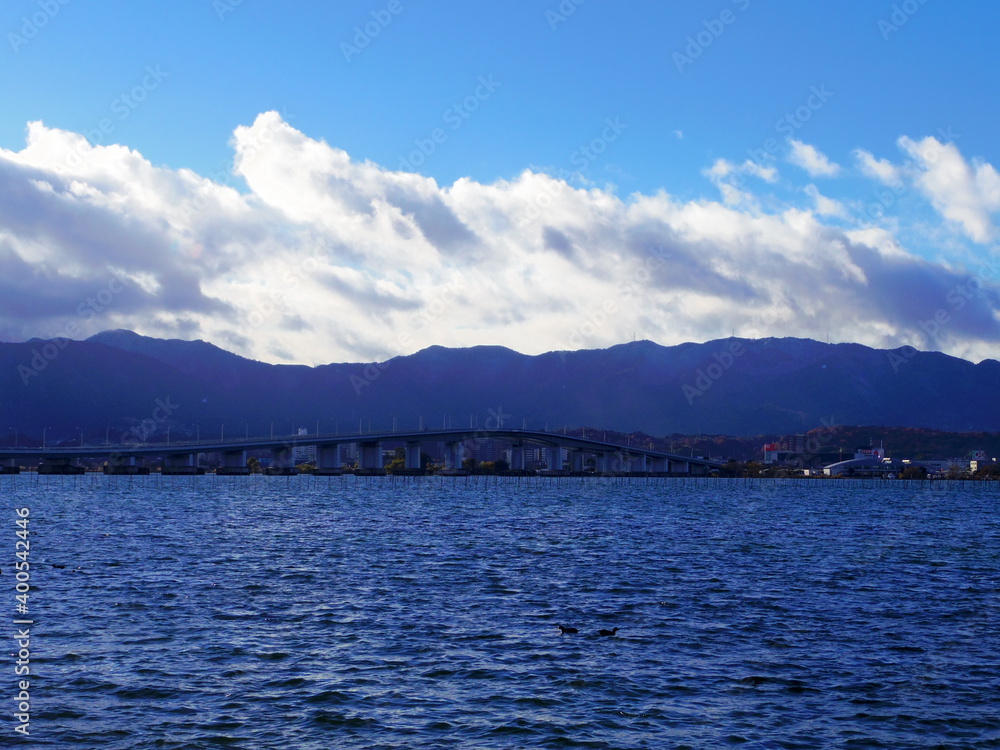 滋賀県守山市より望む琵琶湖
