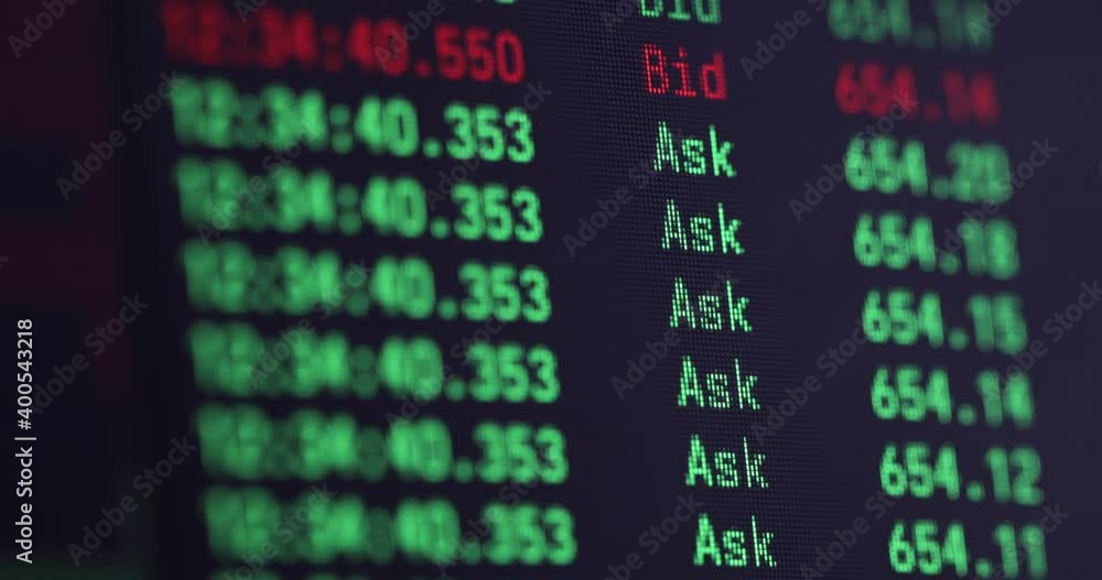 Shallow depth of field footage with details of Ethereum cryptocurrency transactions on a digital screen.