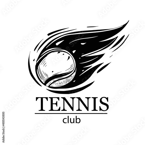 Tennis emblem. Tennis ball. Tennis club, tennis school, tournament. Logo design, vector illustrations