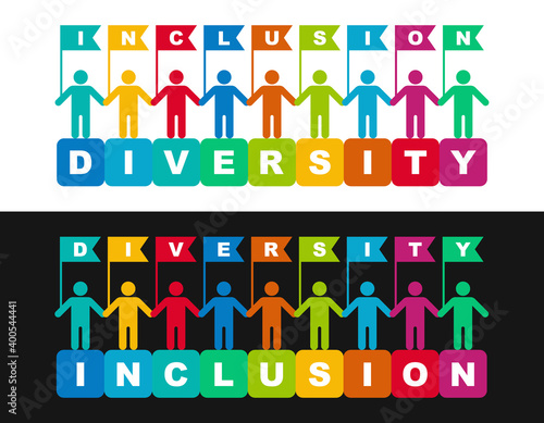Inclusion and diversity infographic vector set