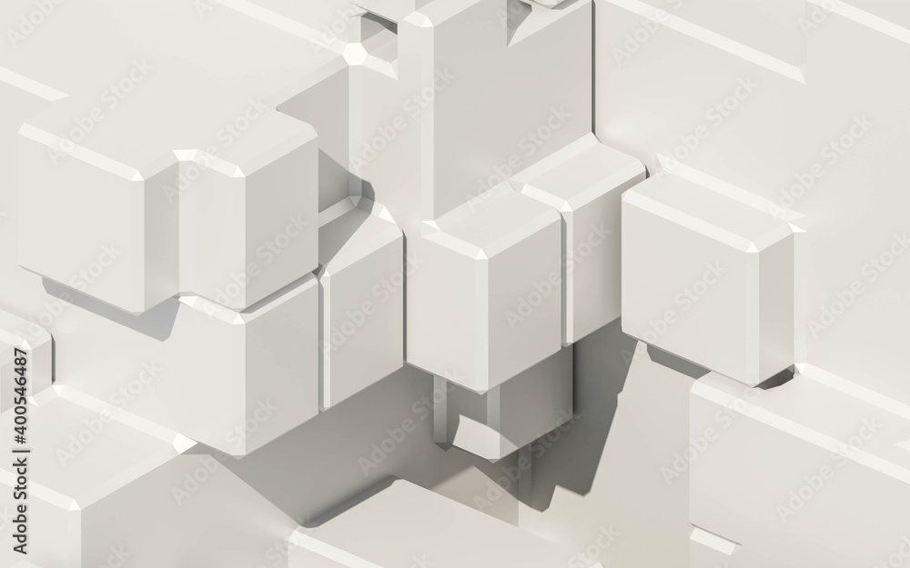 abstract white cubes 3d render illustration wallpaper background abstract white cubes 3d render illustration wallpaper background